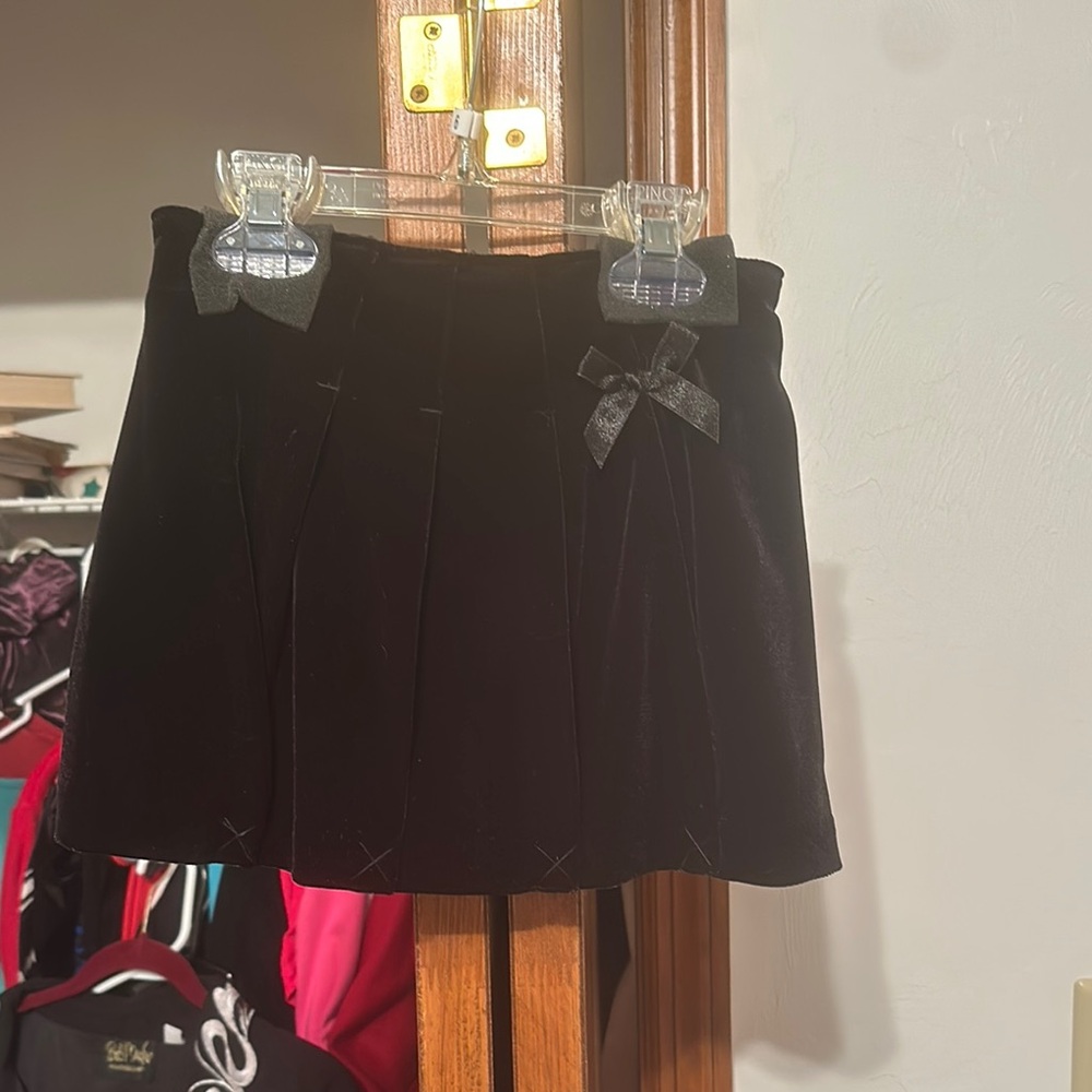Elegant Black Velvet Skort
